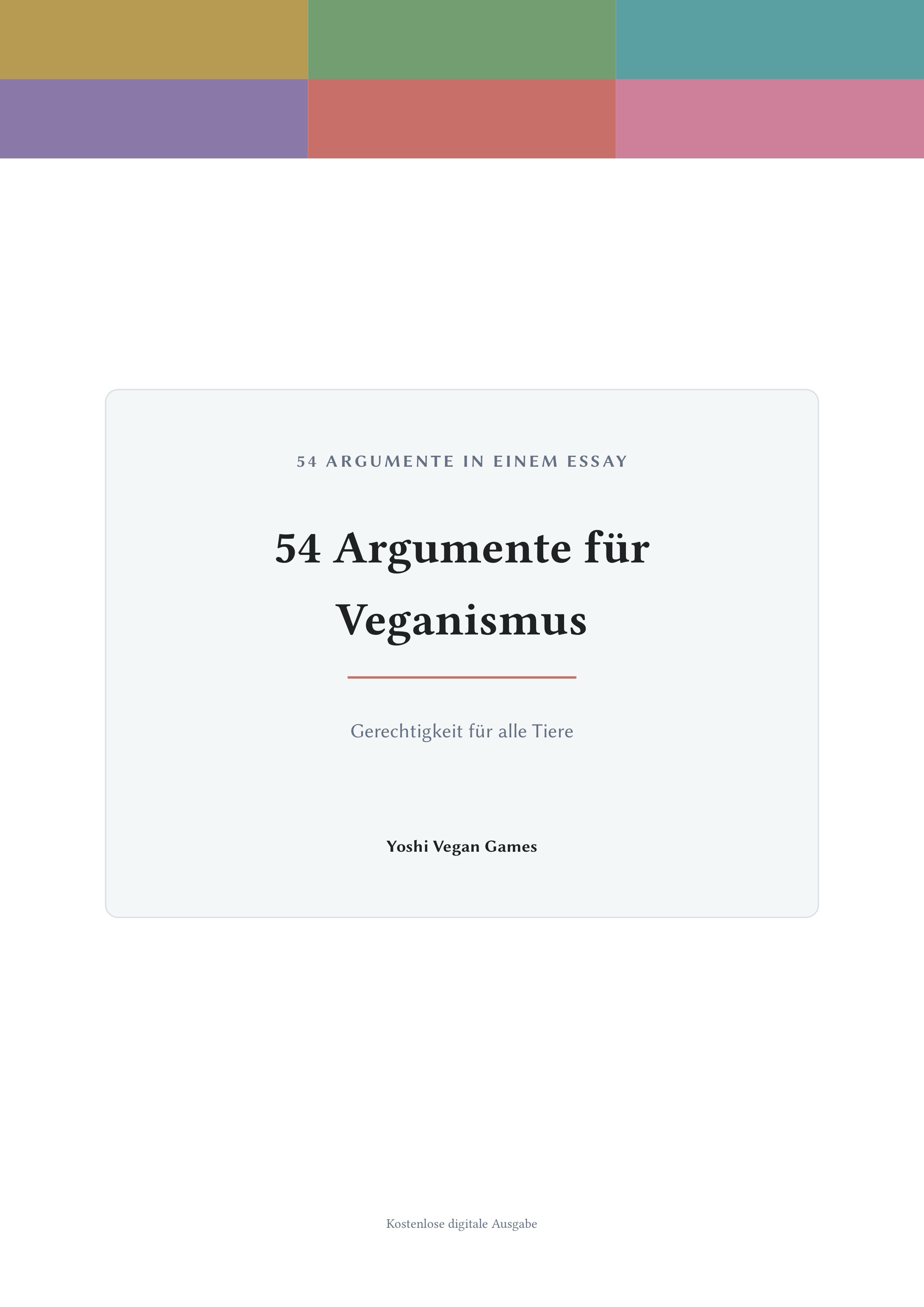 Cover der PDF 54 Argumente für Veganismus
